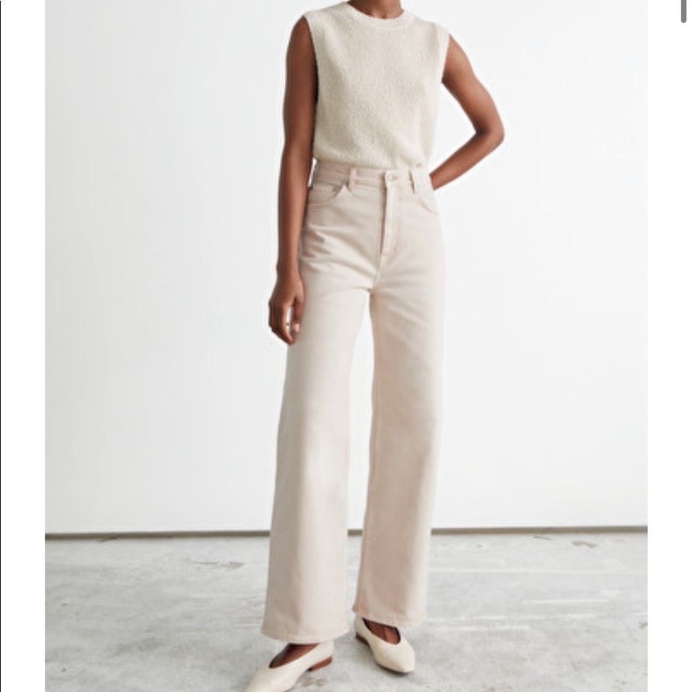 & Other Stories Wide Leg Cream Jeans